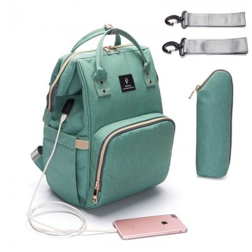 Baby Diaper Bag With USB Interface Large Capacity Waterproof Nappy Bag Kits Mummy Maternity Travel Backpack Nursing Handbag