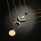 RAVIMOUR 19Style Boho Necklaces for Women Vintage Gold Silver Chain Long Moon Statement Necklace Pendant Bohemian Choker Jewelry